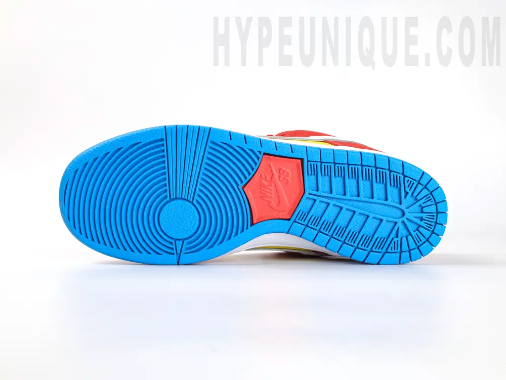 the blue outsole