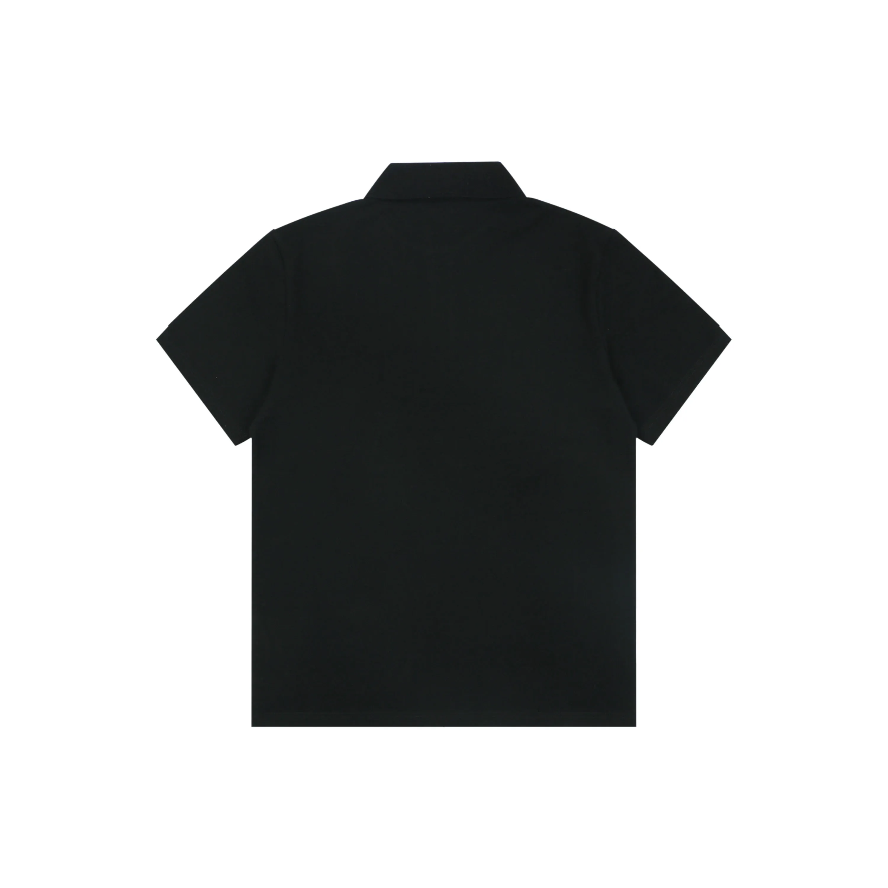 Back of Embroidered Floral Pattern Polo T-Shirt Color Black