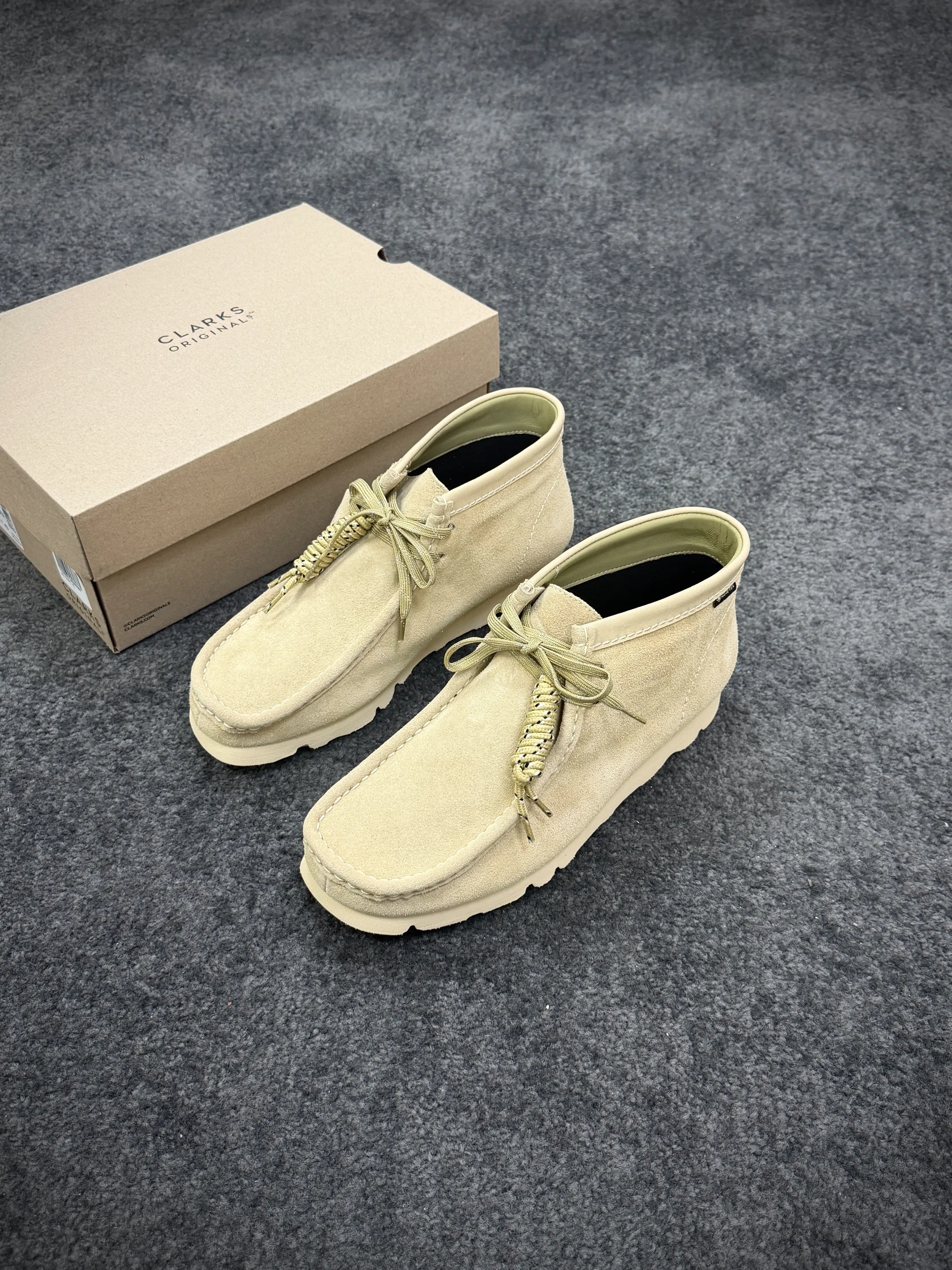 Wallabee BT GTX Maple Suede Shoes Left Angeled View