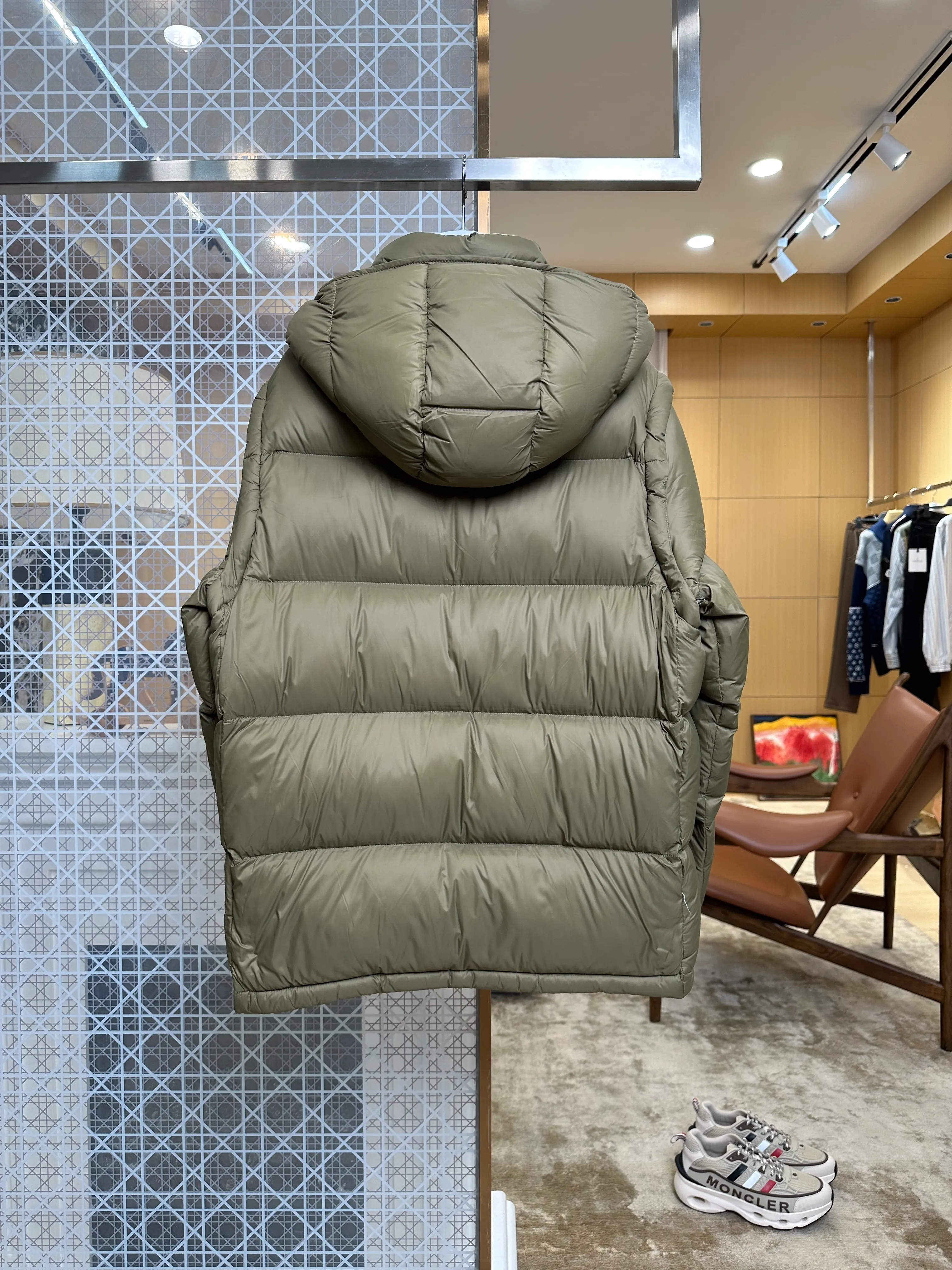 Back View Mcler Detachable Sleeve Hooded Down Jacket