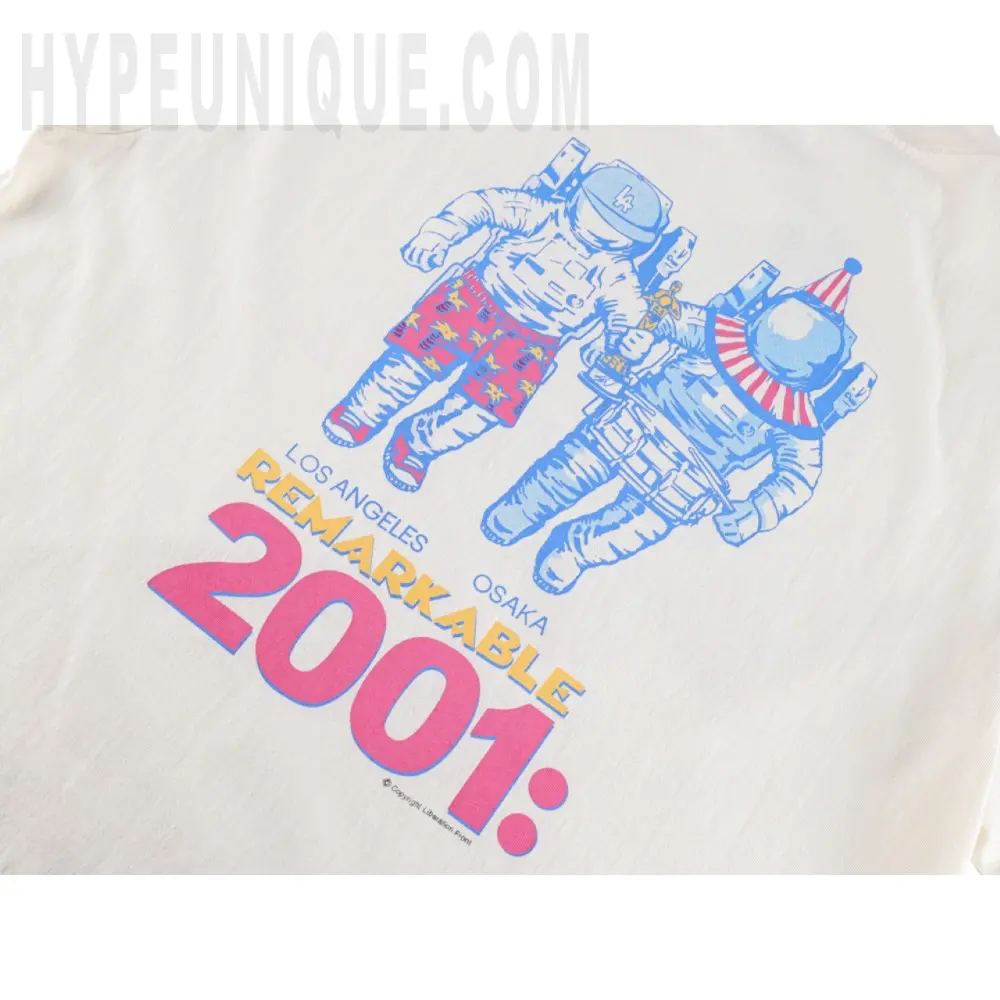 Printed graphic on the back of the garment