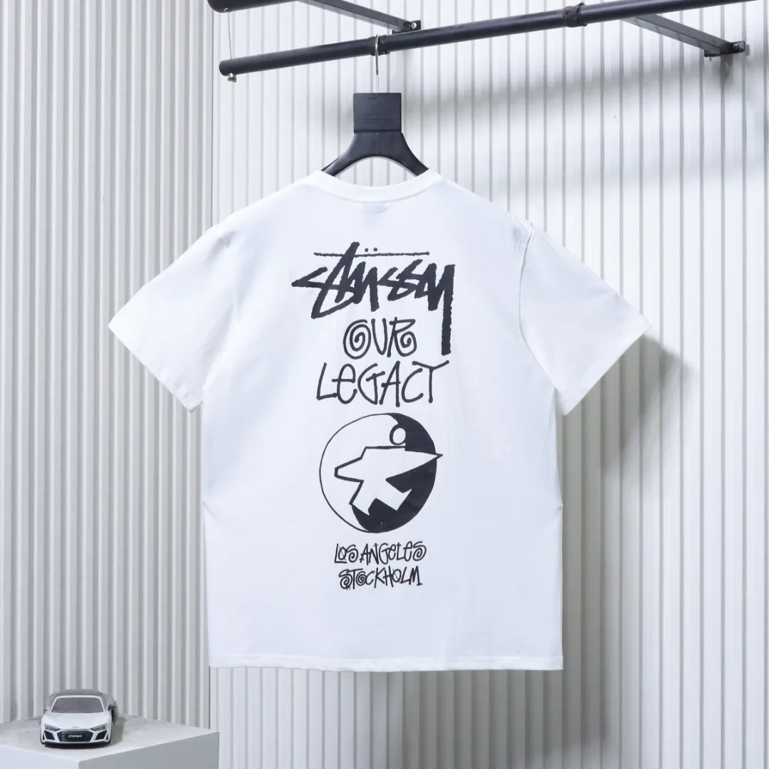 Back of Stussy World Tour Printed Short Sleeve T-Shirt