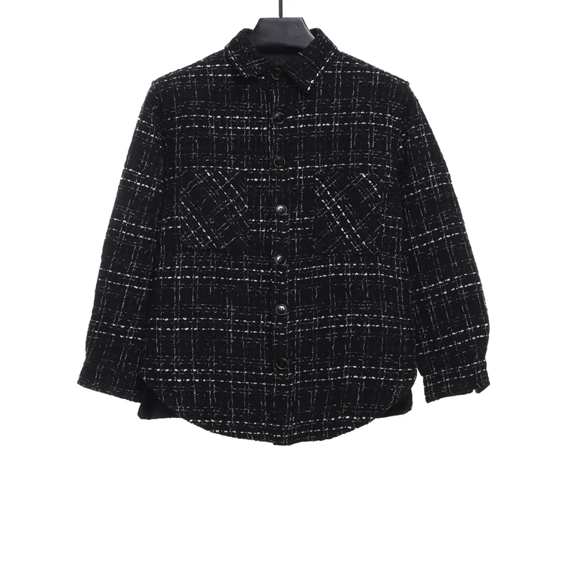 Silver Woven Check Shirt