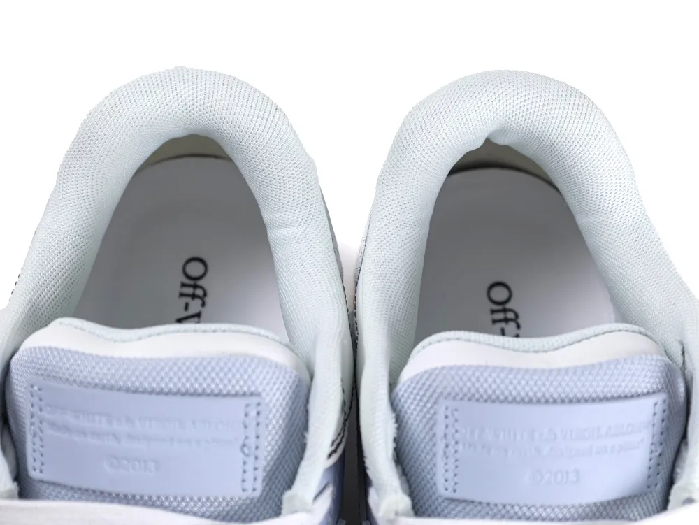 Off-White Out Of Office OOO Low-Top Sneakers White Blue Mesh Collar Interior View