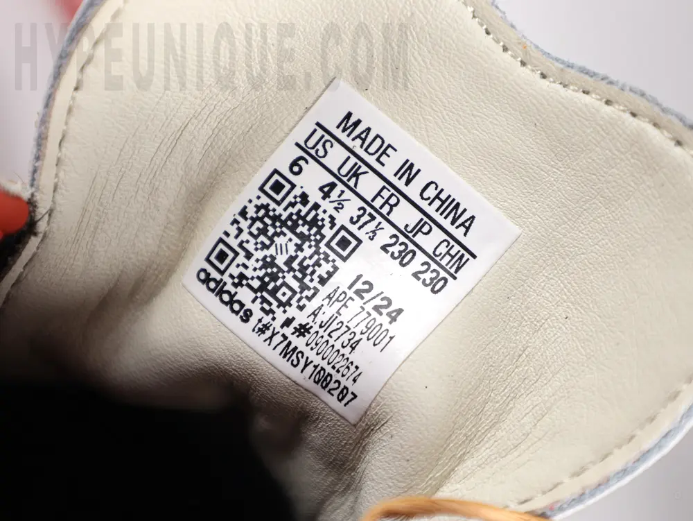 the size label