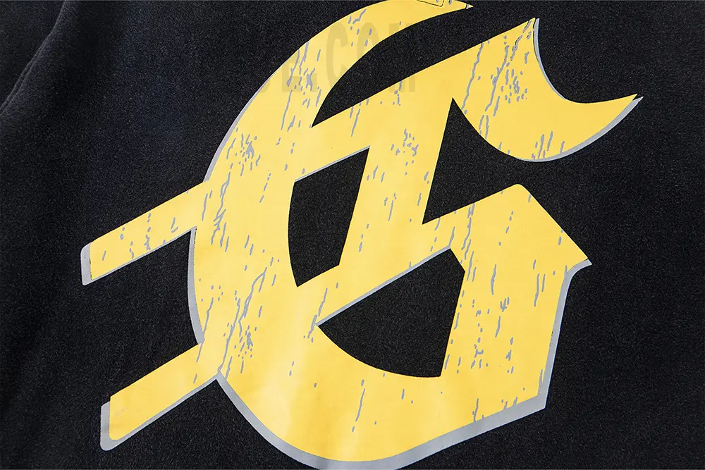 Printed graphic on the front of the clothes