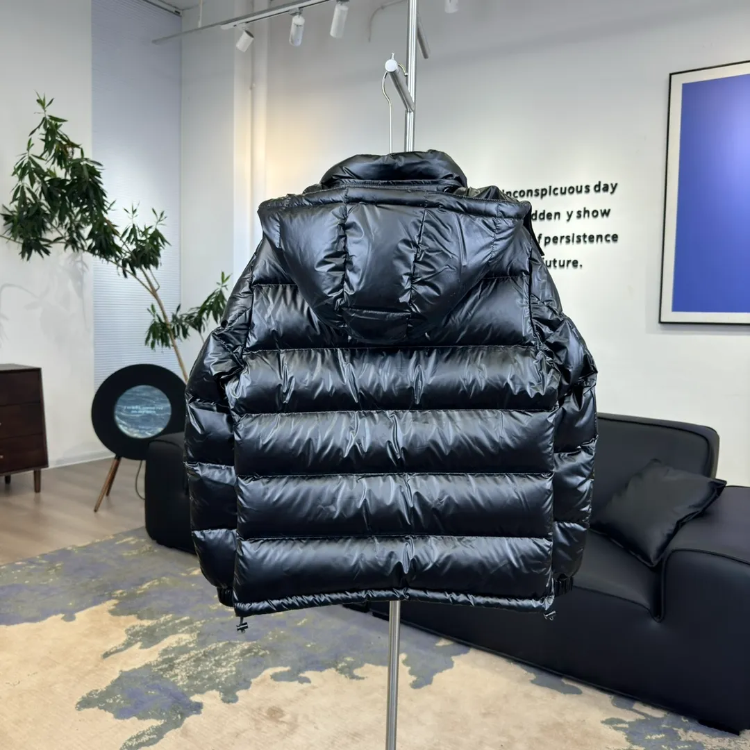 Back View BBR Triangle Logo Hooded Down Jacket