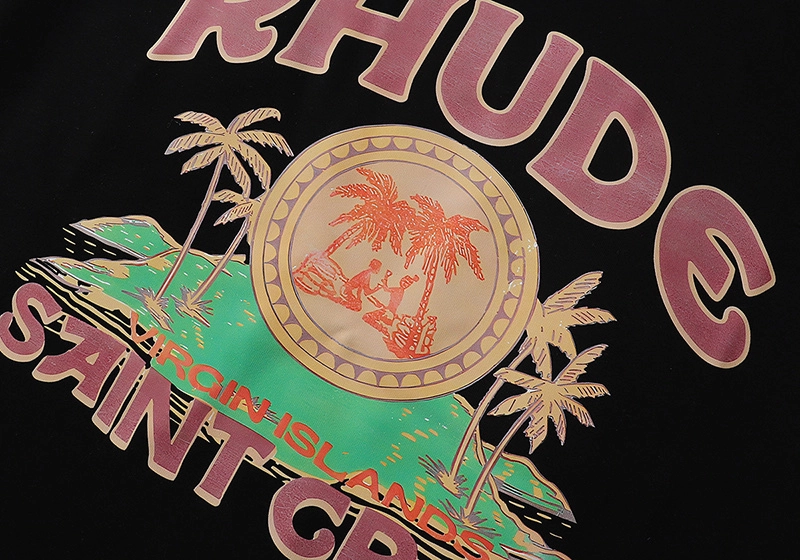 Rhude Saint Croix Coconut Tree Print T-Shirt Reps