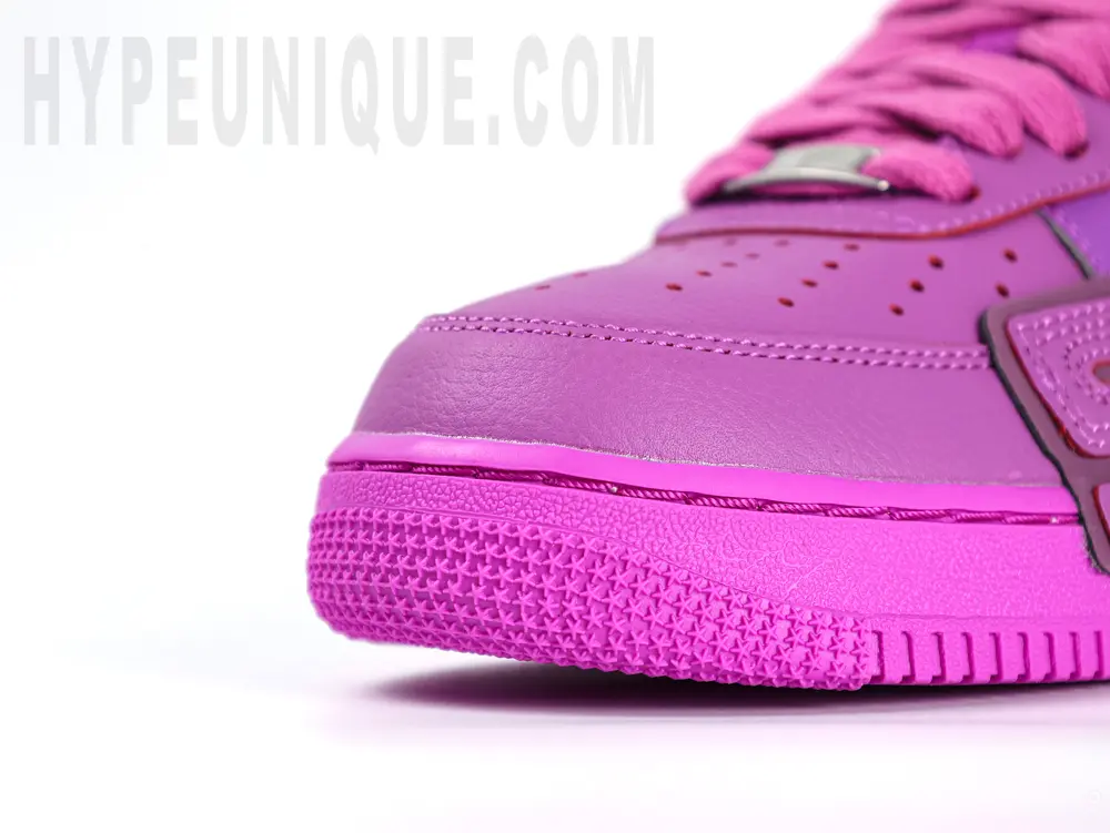 Purple leather toe cap