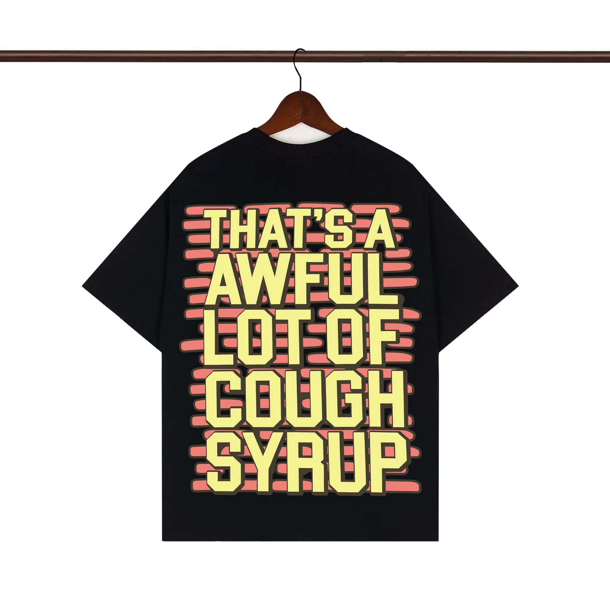 Back of That’s A Awful Lot Of Cough Syrup Brick Wall Cup Graphic T-Shirt