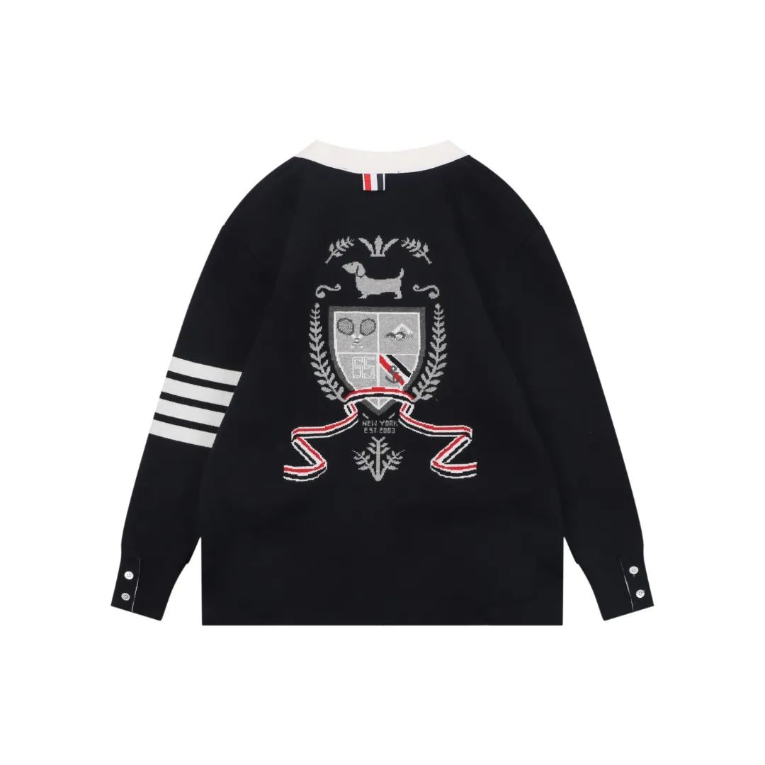 Back TB Four-Bar Shield Badge Cardigan