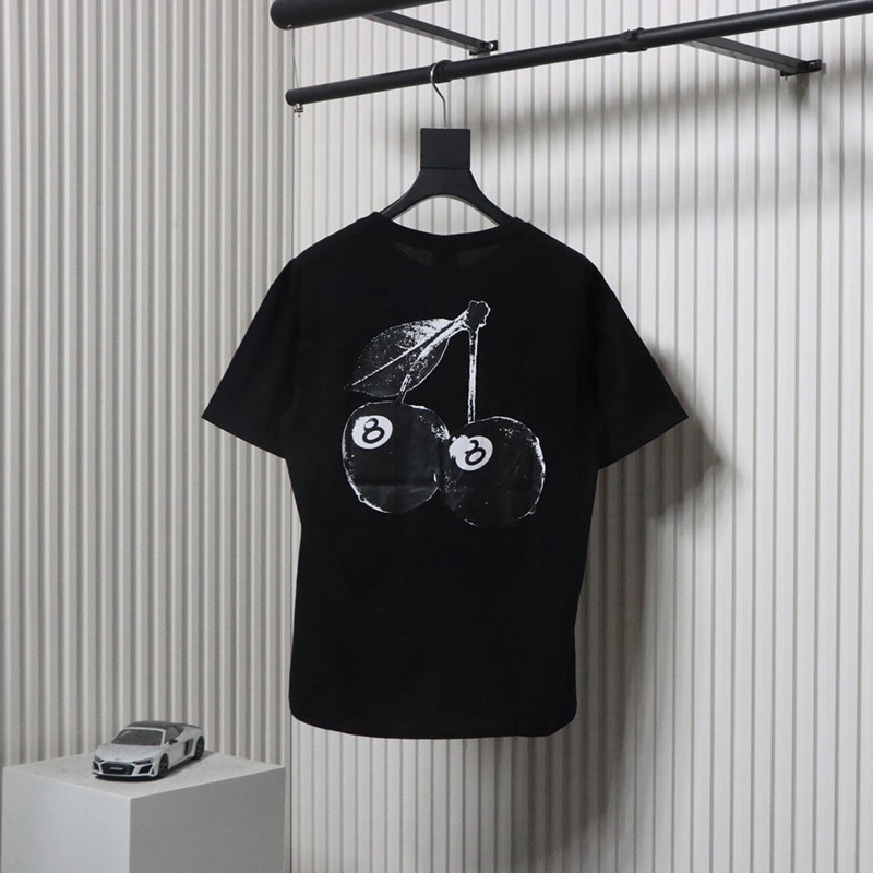 Cherry Black Eight Printed Logo T-Shirt