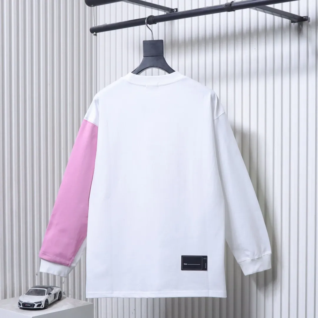 Back View Well Done Logo Color Block Long-Sleeve Shirt