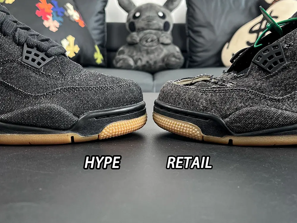 Comparison between the HypeUnique version and the original (the toe box)