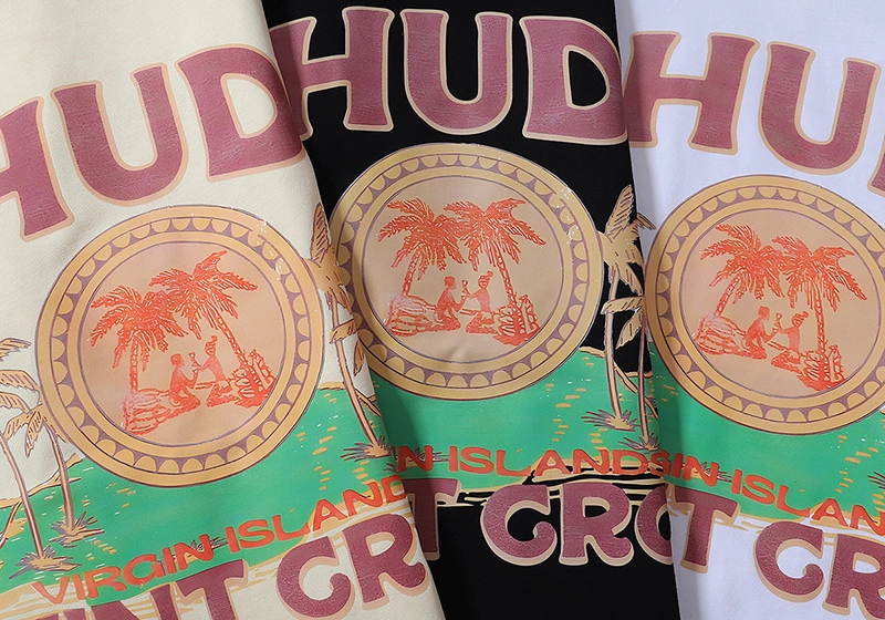 Rhude Saint Croix Coconut Tree Print T-Shirt Reps