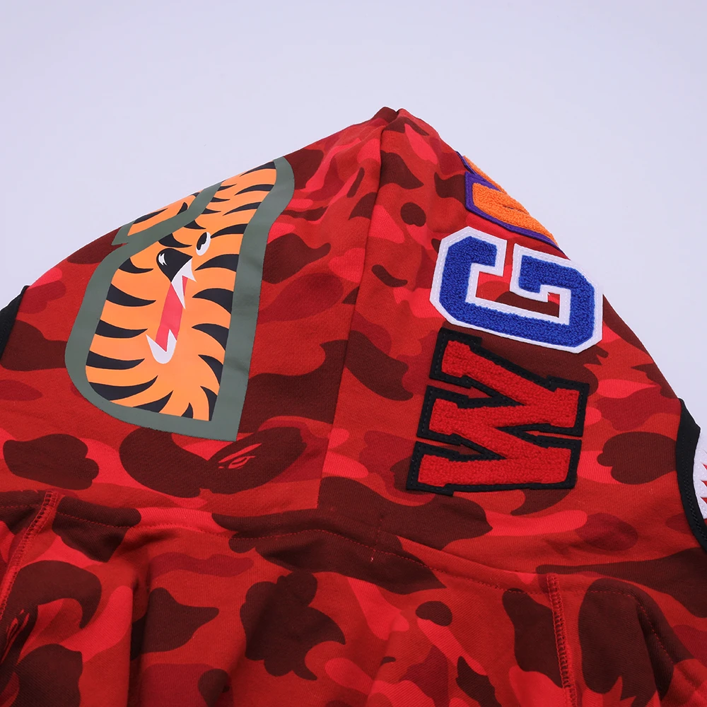 Shark Full Zip Hoodie Double Hood (Blue/ Red /Purple)
