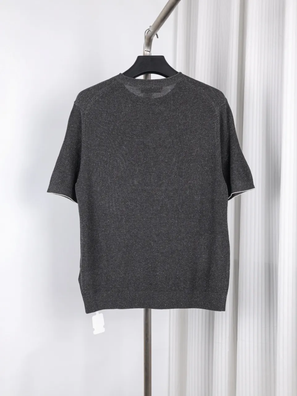 Back BC Ribbed Linen-Cotton Knit T-Shirt