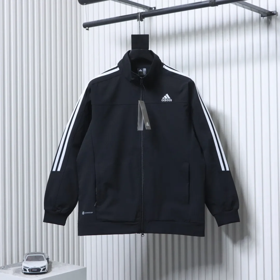 Adidas Retro Striped Double Zipper Jacket