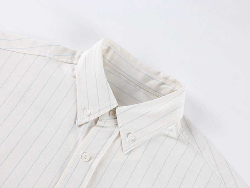 AMI Heart Embroidered Striped Shirt