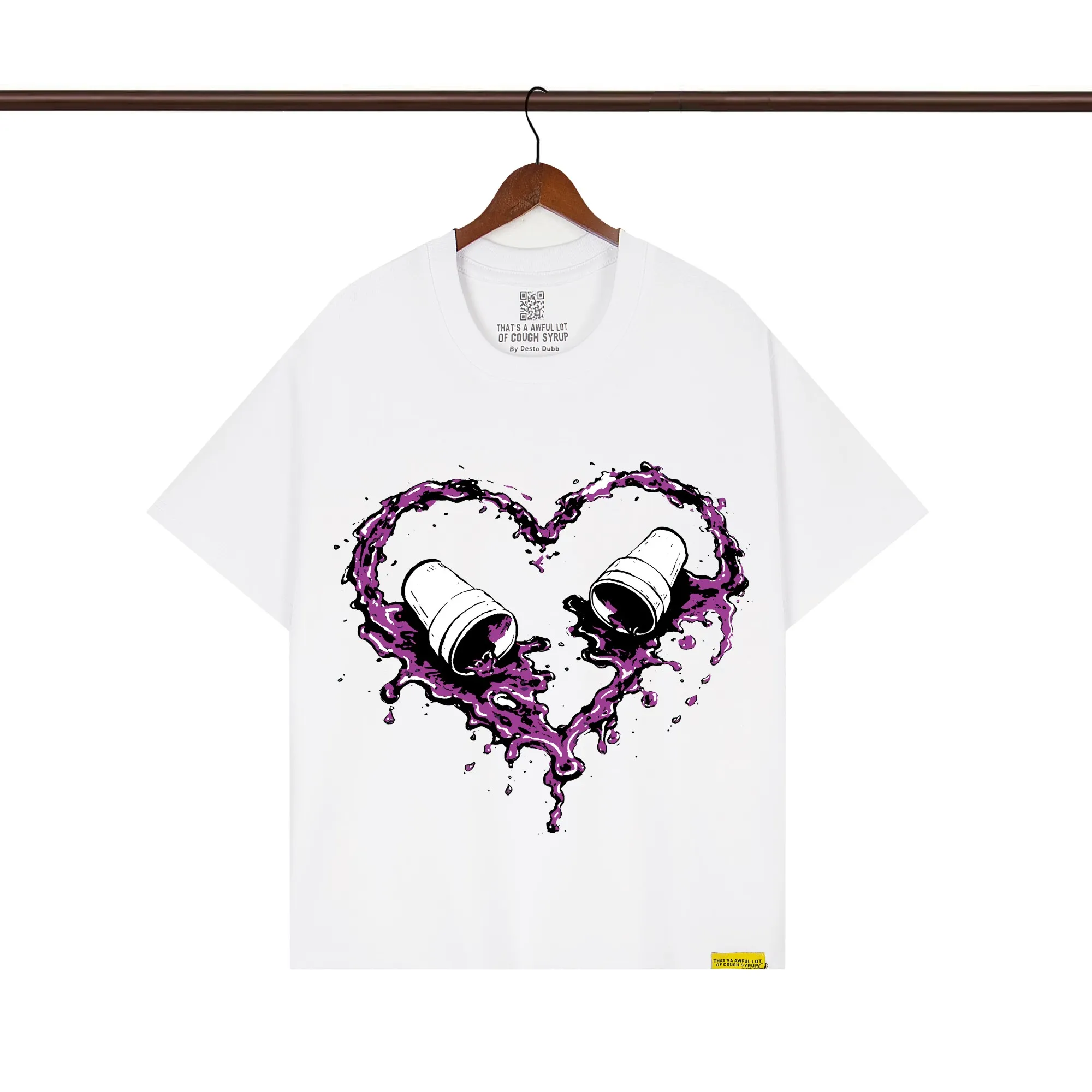 That’s A Awful Lot Of Cough Syrup Purple Heart Graphic T-Shirt Color White