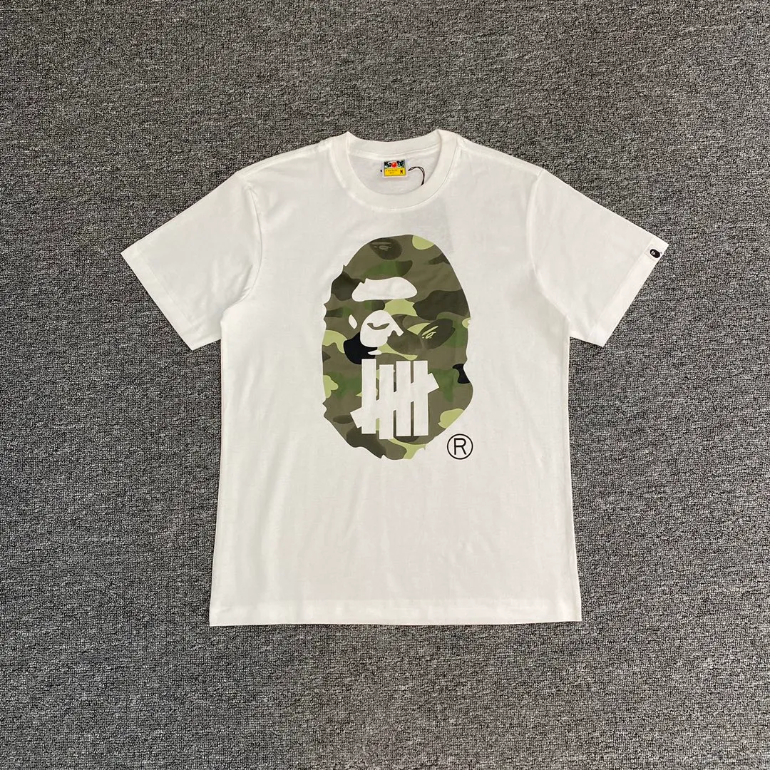 BAPE x UNDEFEATED Green Camo Ape Head Graphic Cotton T-Shirt