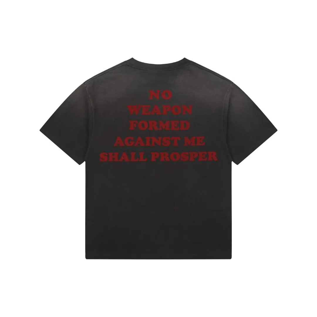 Back Saint Michael Distressed Pocket Logo Graphic T-Shirt