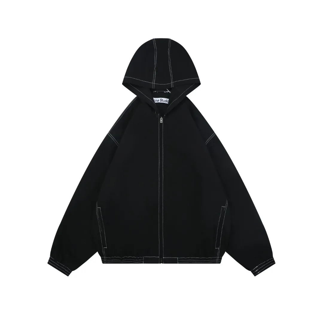 Acne 1996 Letter Print Hooded Jacket