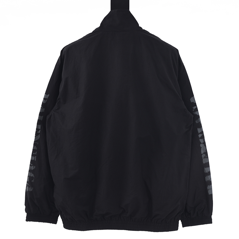 Arm Letter Sports Poplin Stand Collar Jacket