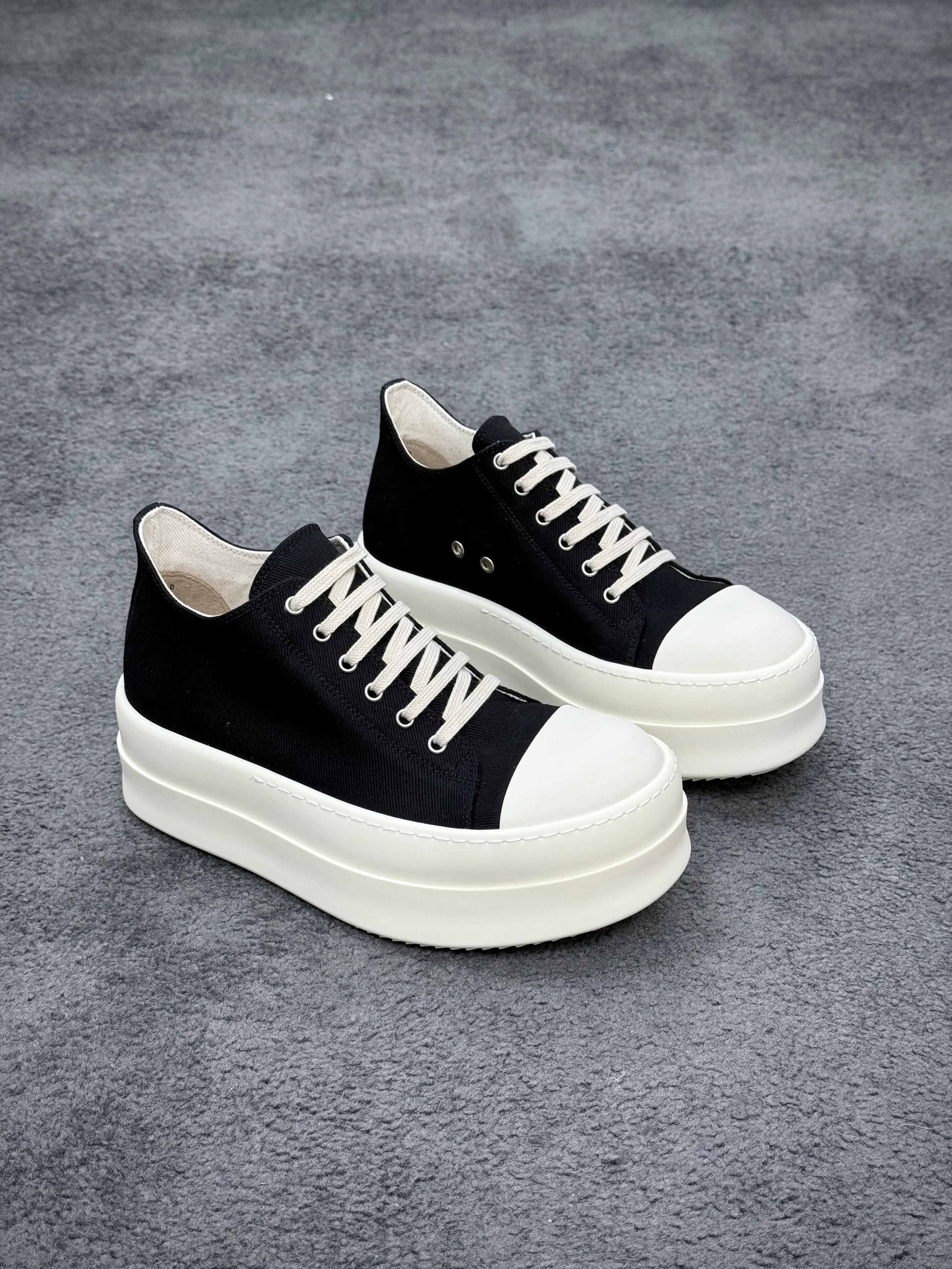 R 0wens DRKSHDW Bumper Low “Black Milk” Platform Sneakers