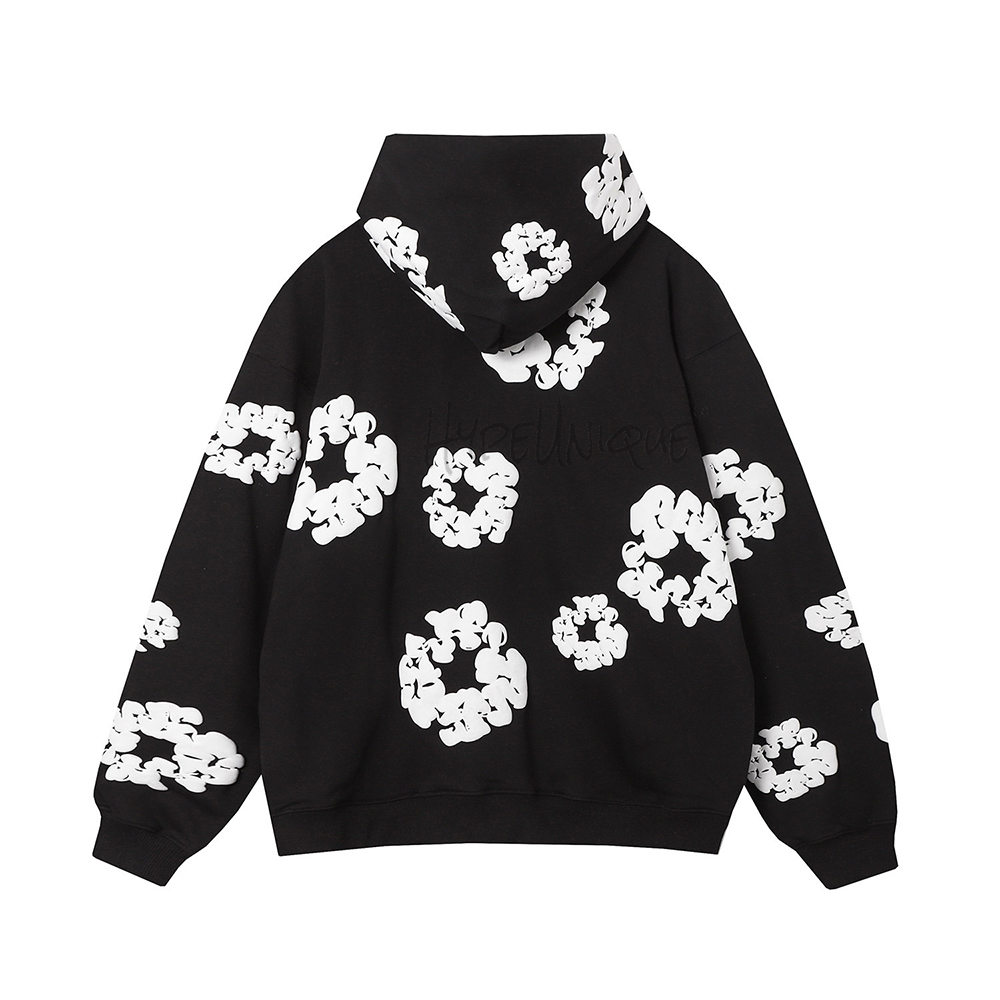 Denim Tears The Cotton Wreath Hoodie ‘Black’ Reps