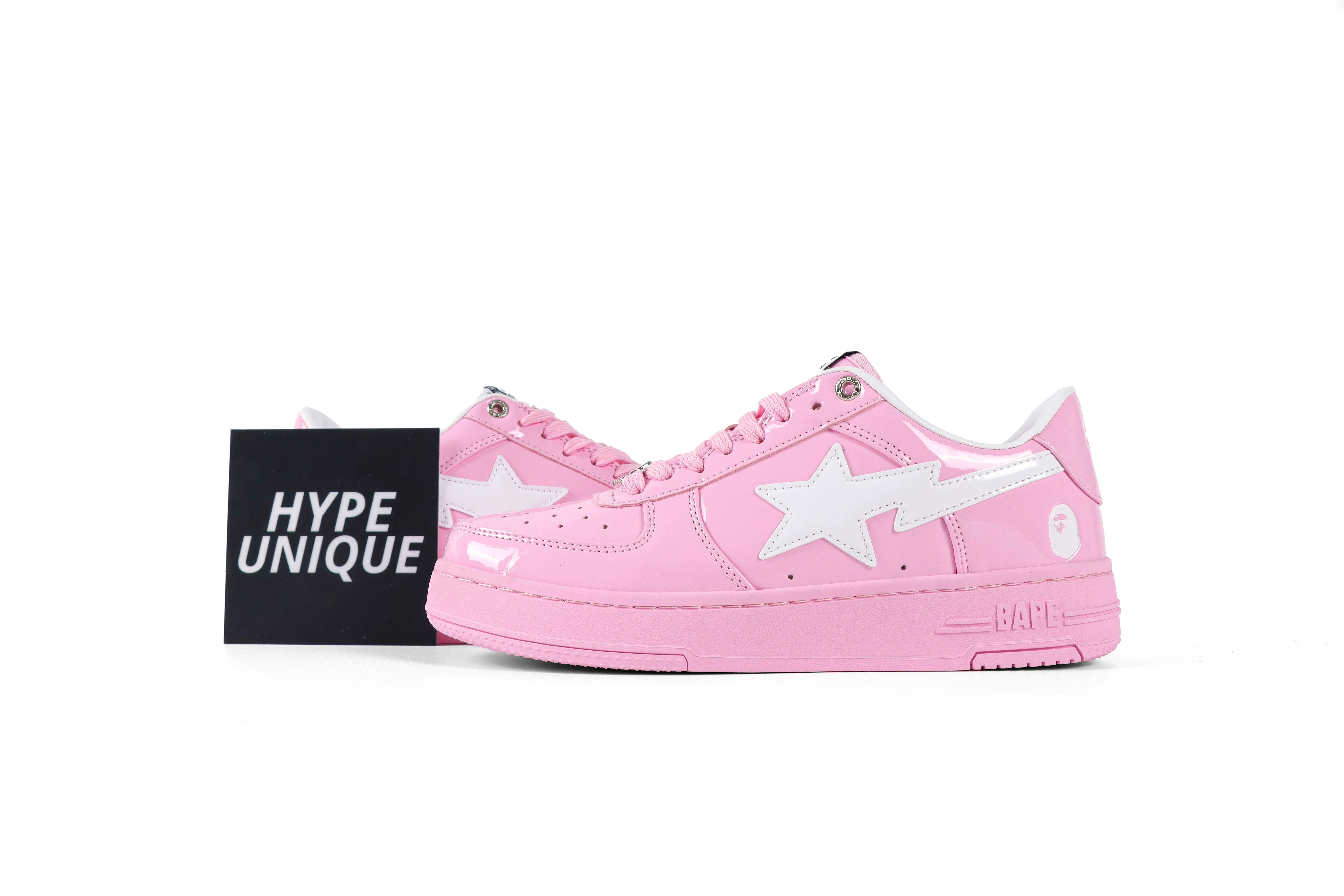 BAPE STA “Pink White” Patent Leather Sneakers