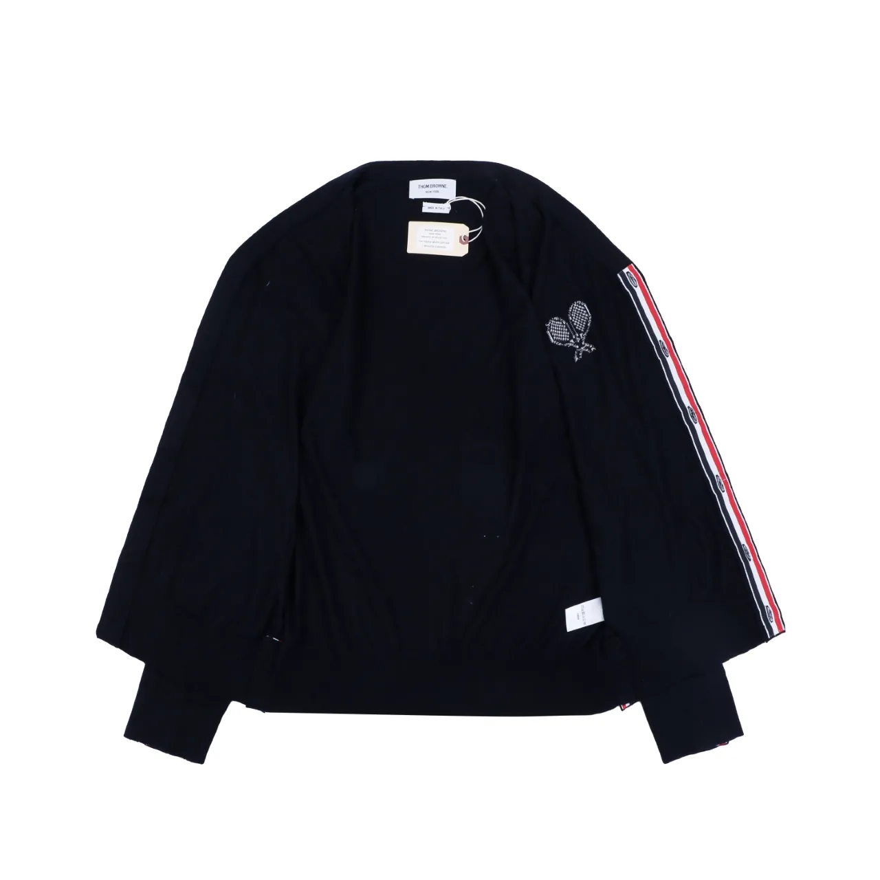 TB Tennis Racket Embroidered Knit Cardigan