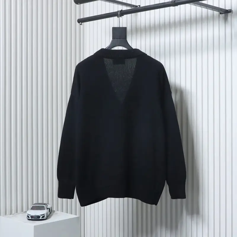 AMI Embroidered Micro-Label Heart Cardigan Sweater