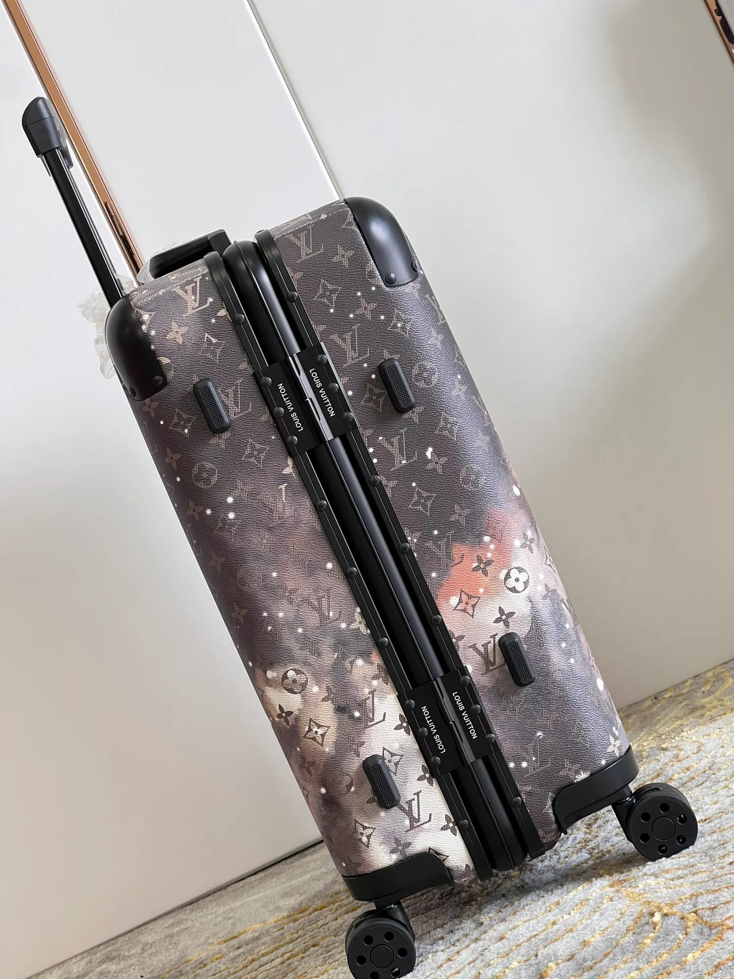 Horizon Monogram Galaxy Suitcase Side Detail