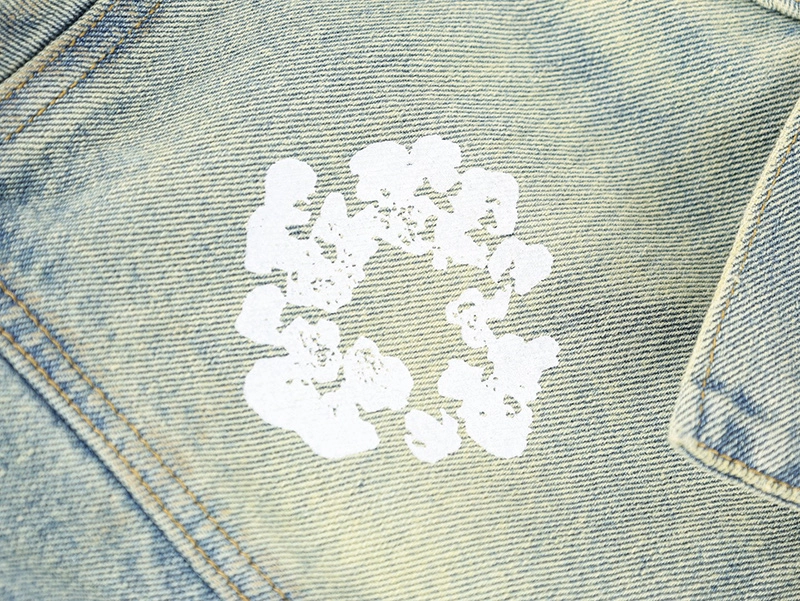Denim Tears Distressed Graffiti Print Denim Jacket