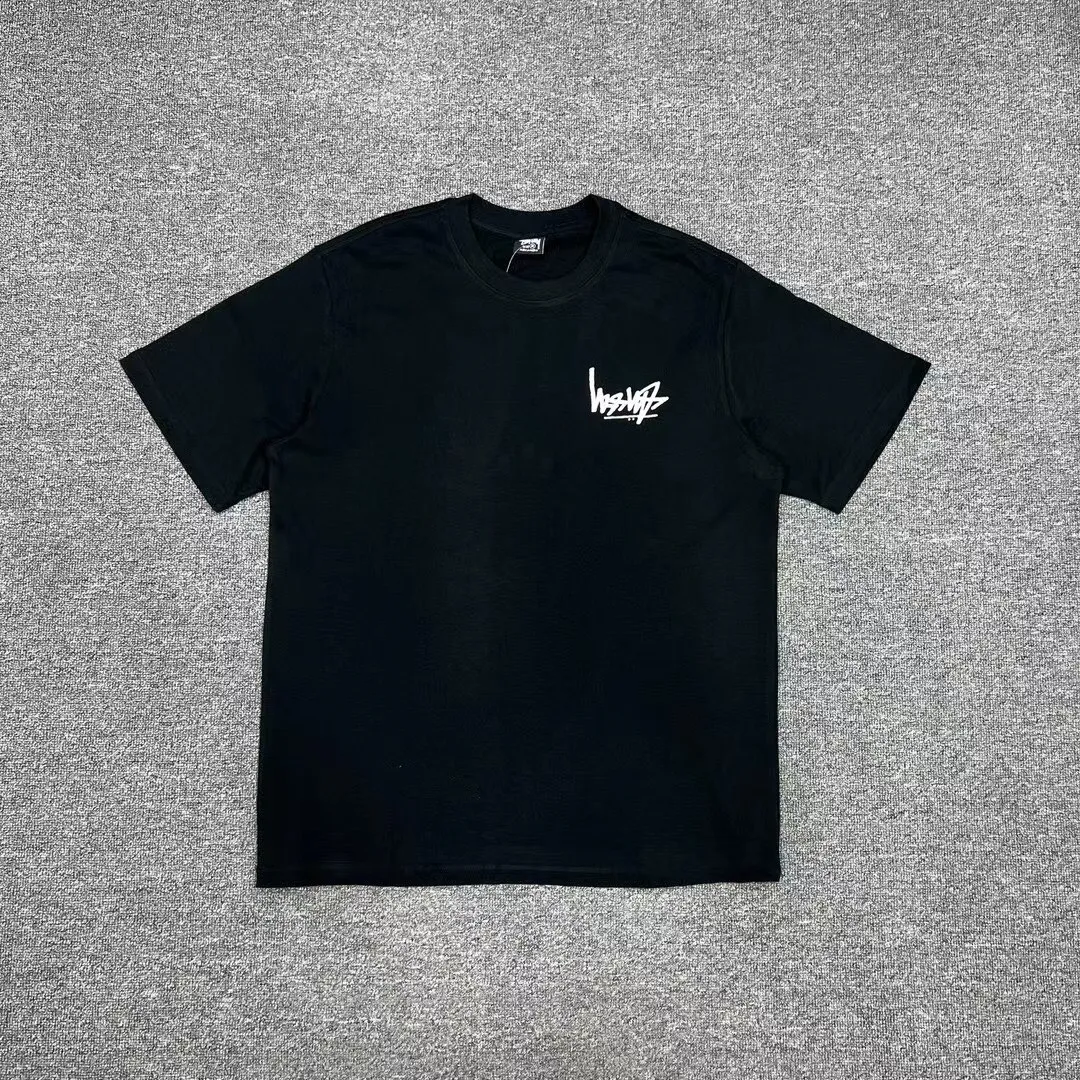 Stussy Reverse Logo Print T-Shirt Color Black