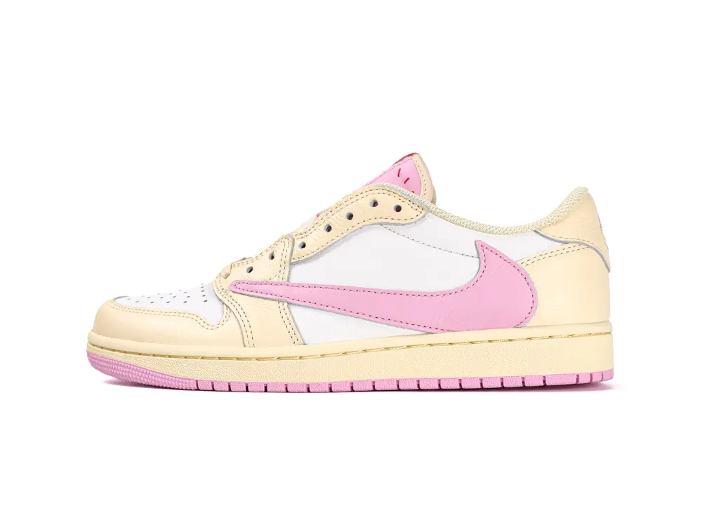 White leather upper with cream overlays,
