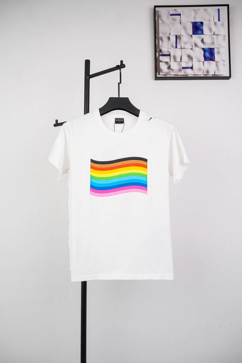 Balenciaga Rainbow Graphic Print T-shirt