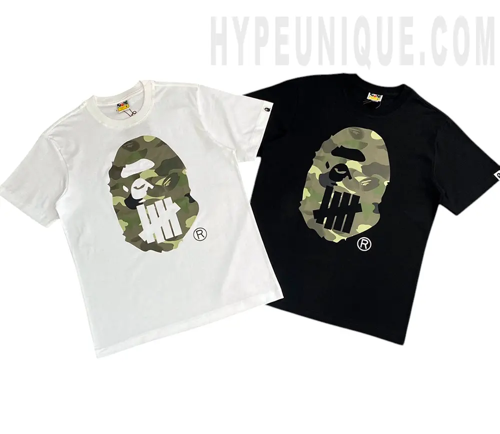 BAPE x Undefeated Camo Ape Head Short Sleeve Tee