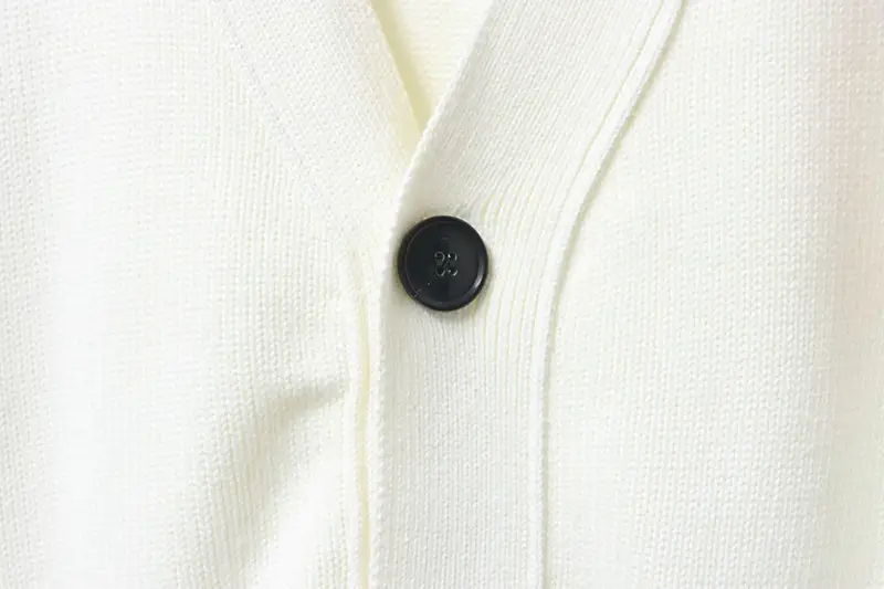 AMI Embroidered Micro-Label Heart Cardigan Sweater Details