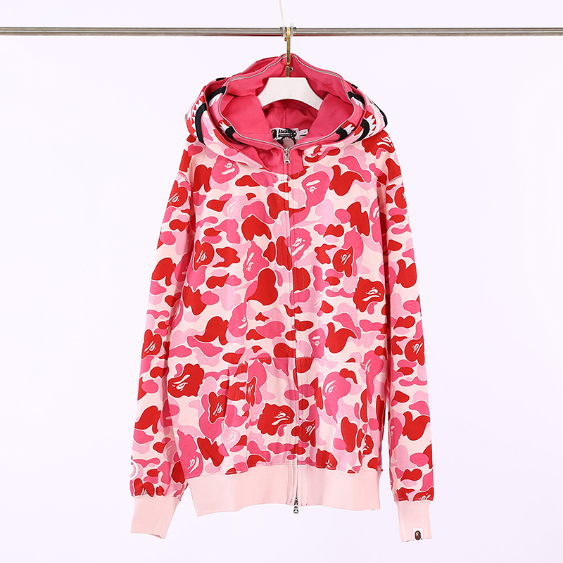 BAPE Abc Camo Shark Full Zip Hoodie – Green/Pink/Blue