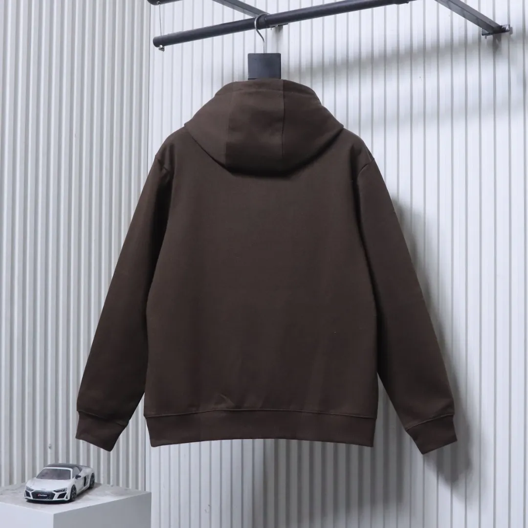 Back View BBR Logo Print Fleece-Lined Cotton Hoodie