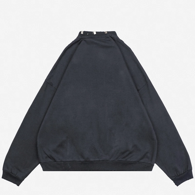Iron Hoop Washed Distressed Round Neck Sweatshirt Reps
