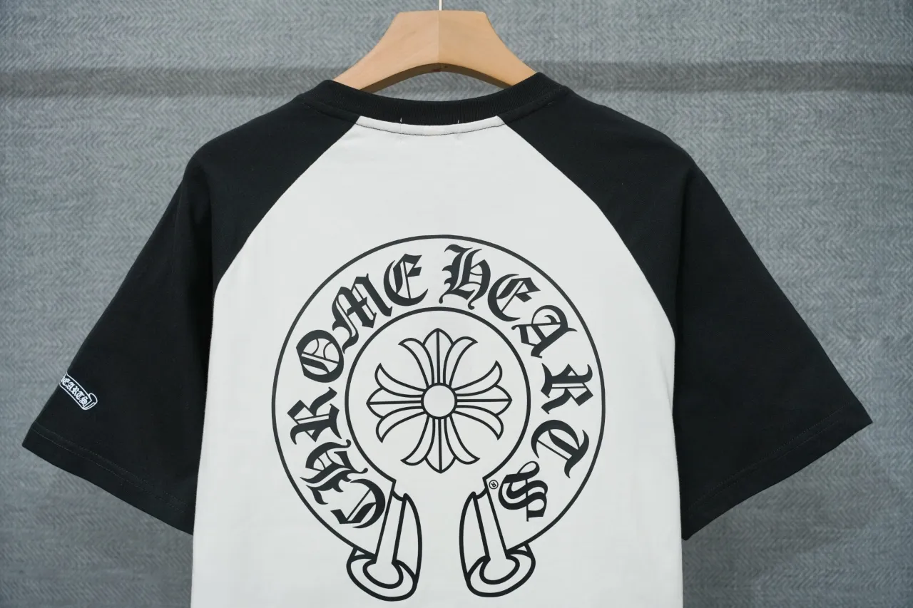 Back Half View of CH Horseshoe Cross Raglan T-Shirt