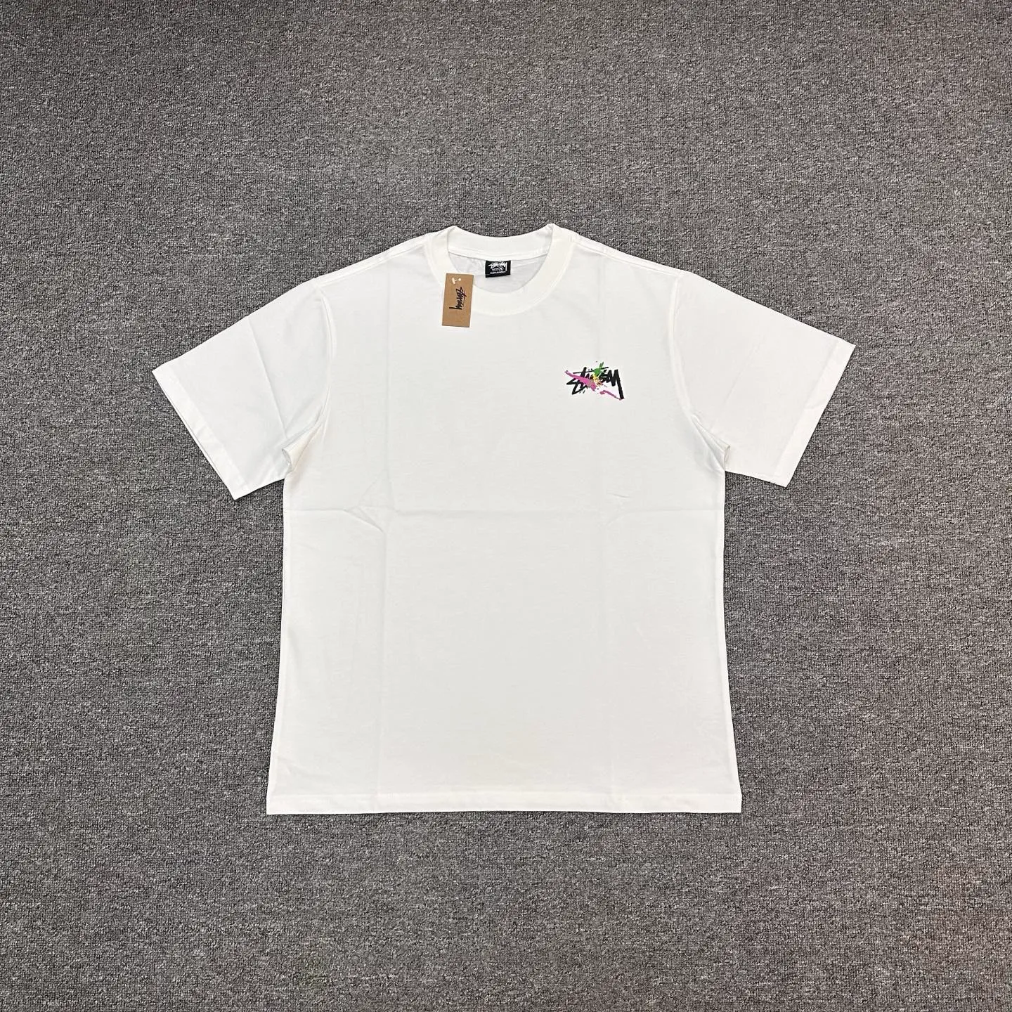 Stussy Colorful Graffiti Logo T-Shirt Color White