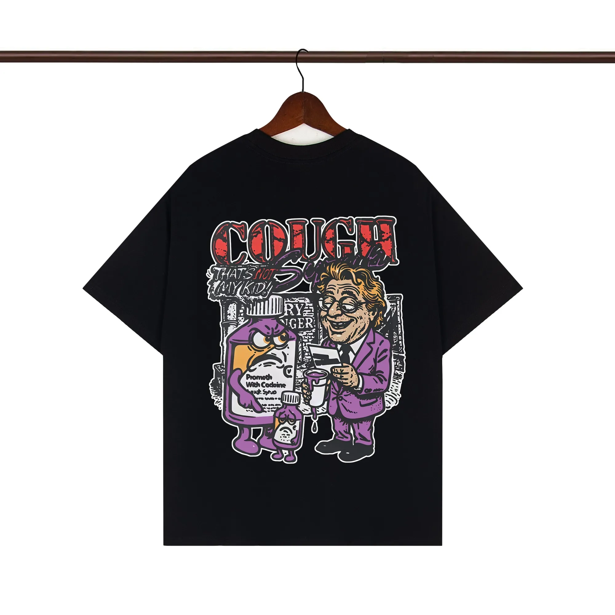 Back of That’s A Awful Lot Of Cough Syrup Pharmacist Cartoon Graphic T-Shirt