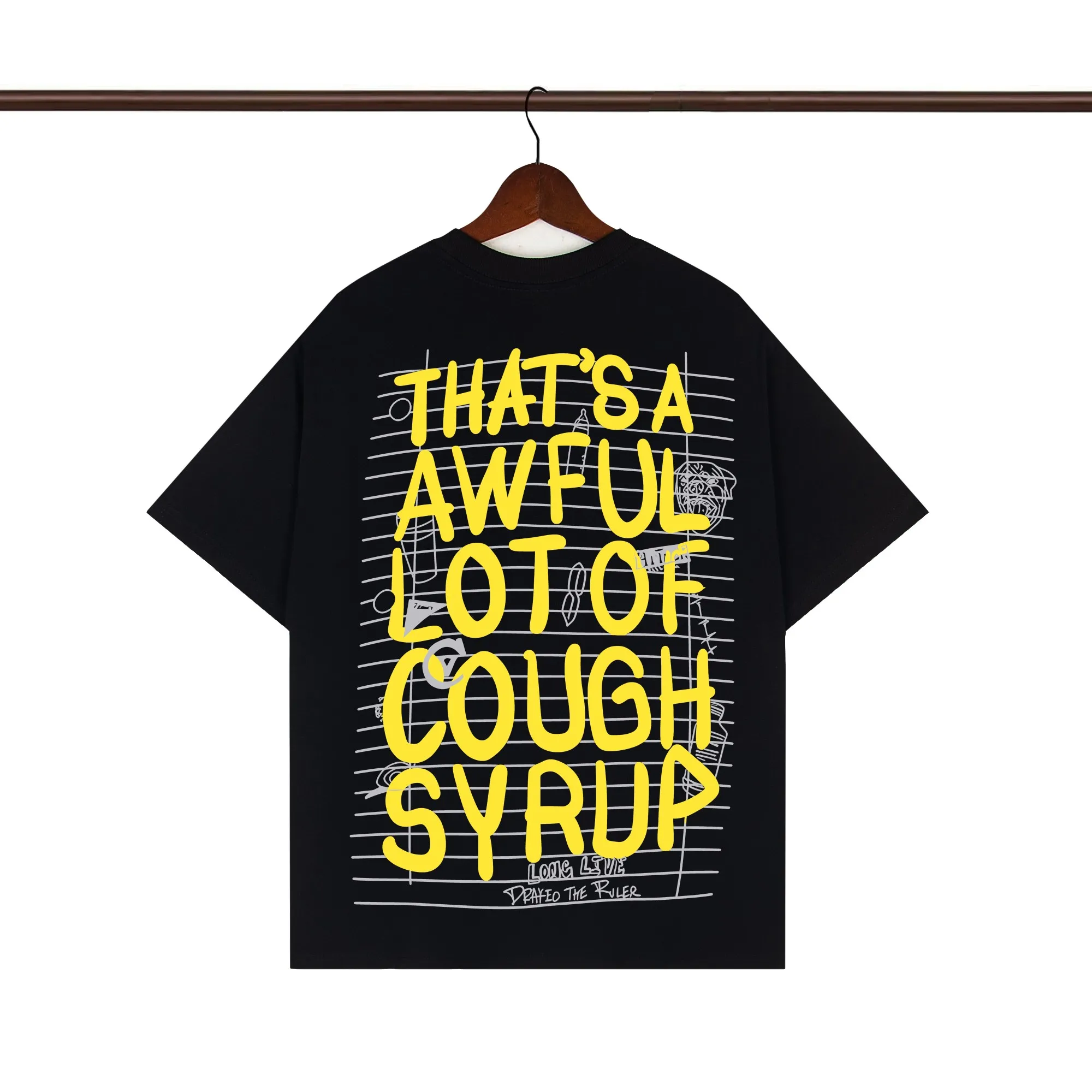 Back of That’s A Awful Lot Of Cough Syrup Notebook Drakeo The Ruler T-Shirt color Black