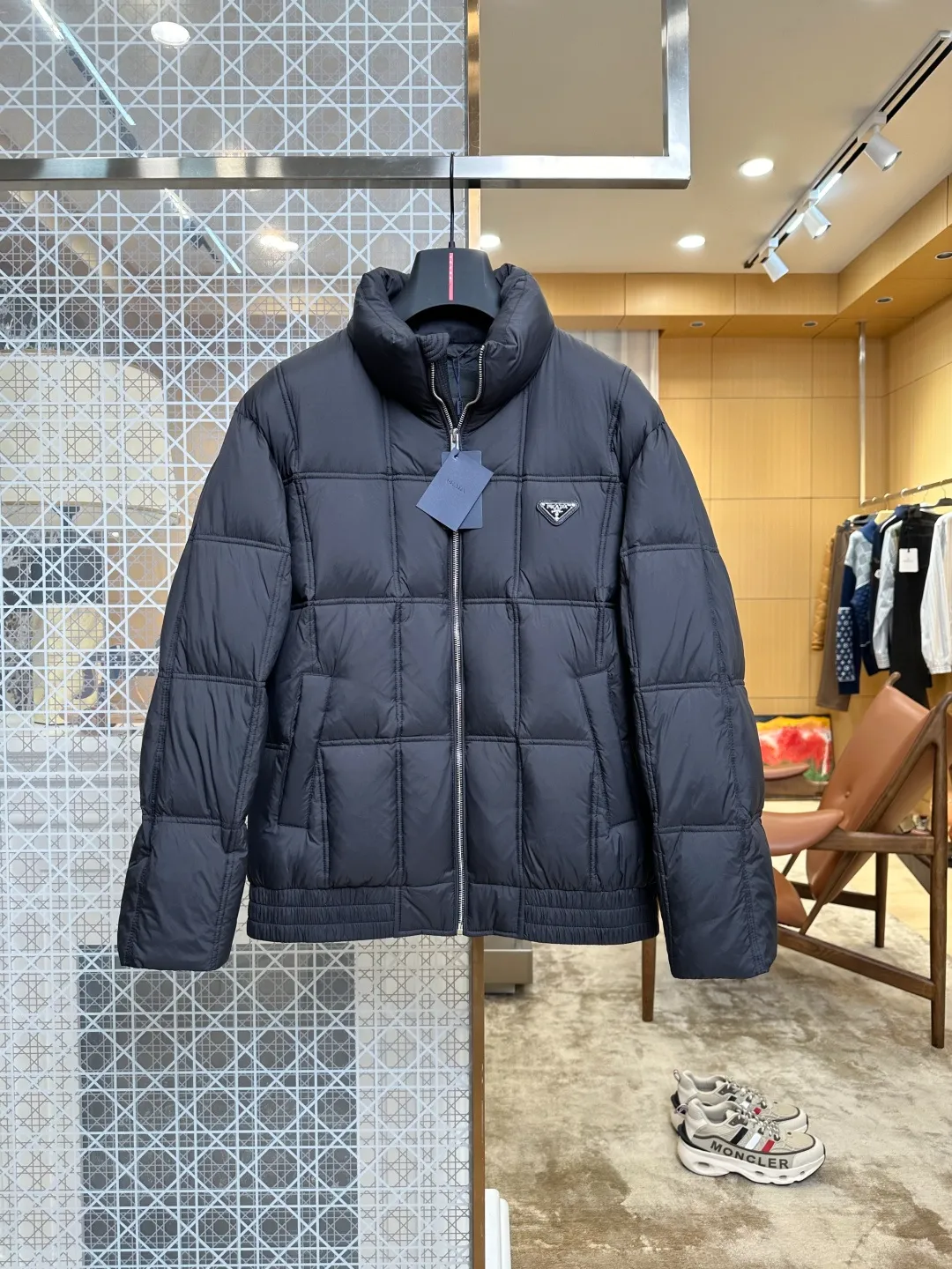 Triangle Logo Quilted Down Jacket