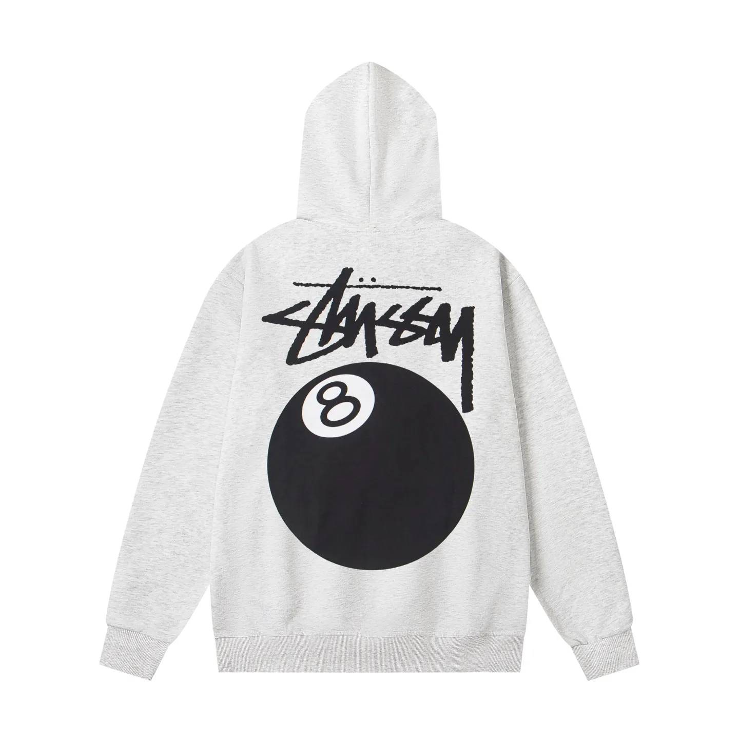 Back Stussy 8-Ball Graphic Zip-Up Hoodie