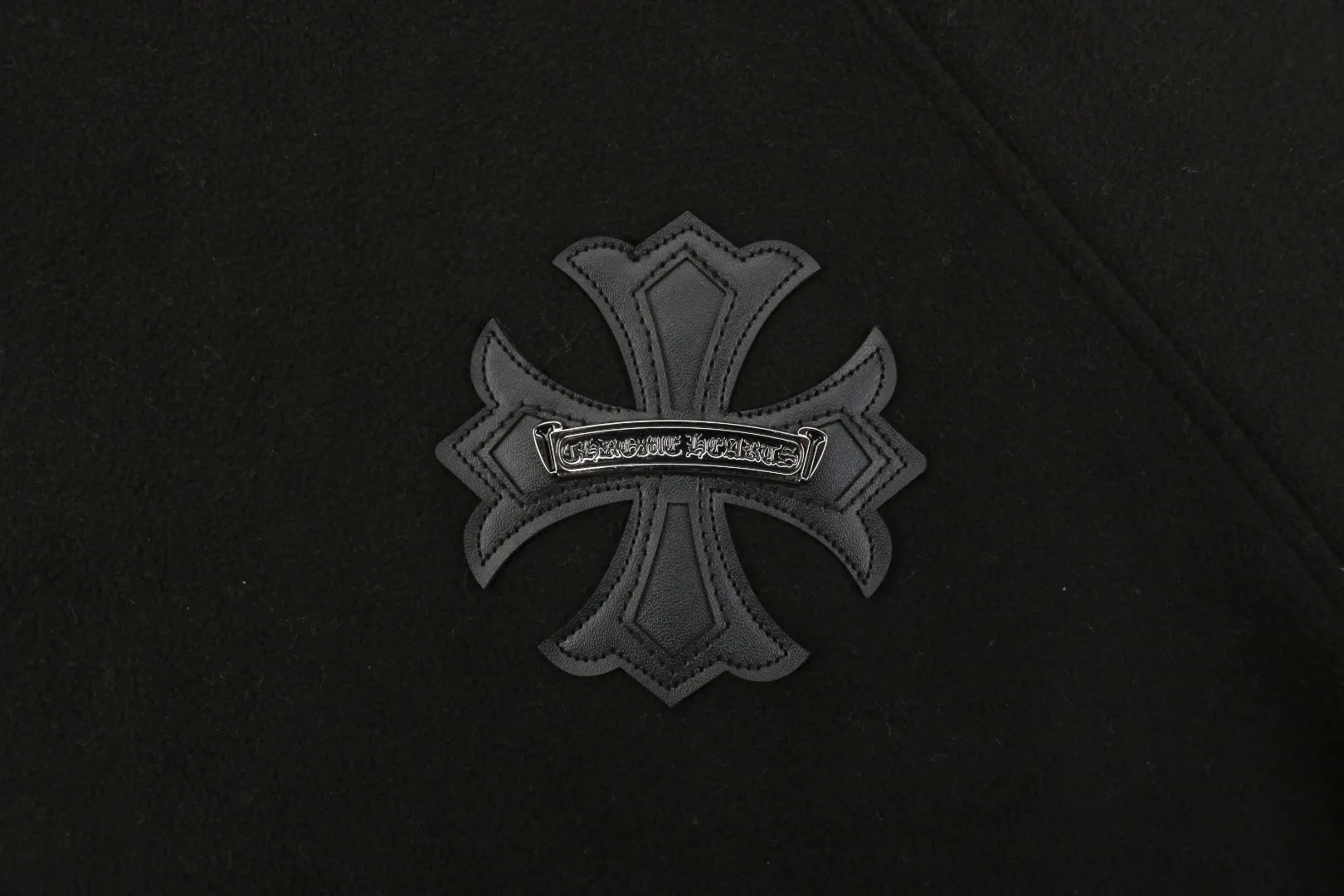 Black Cross Leather Patch
